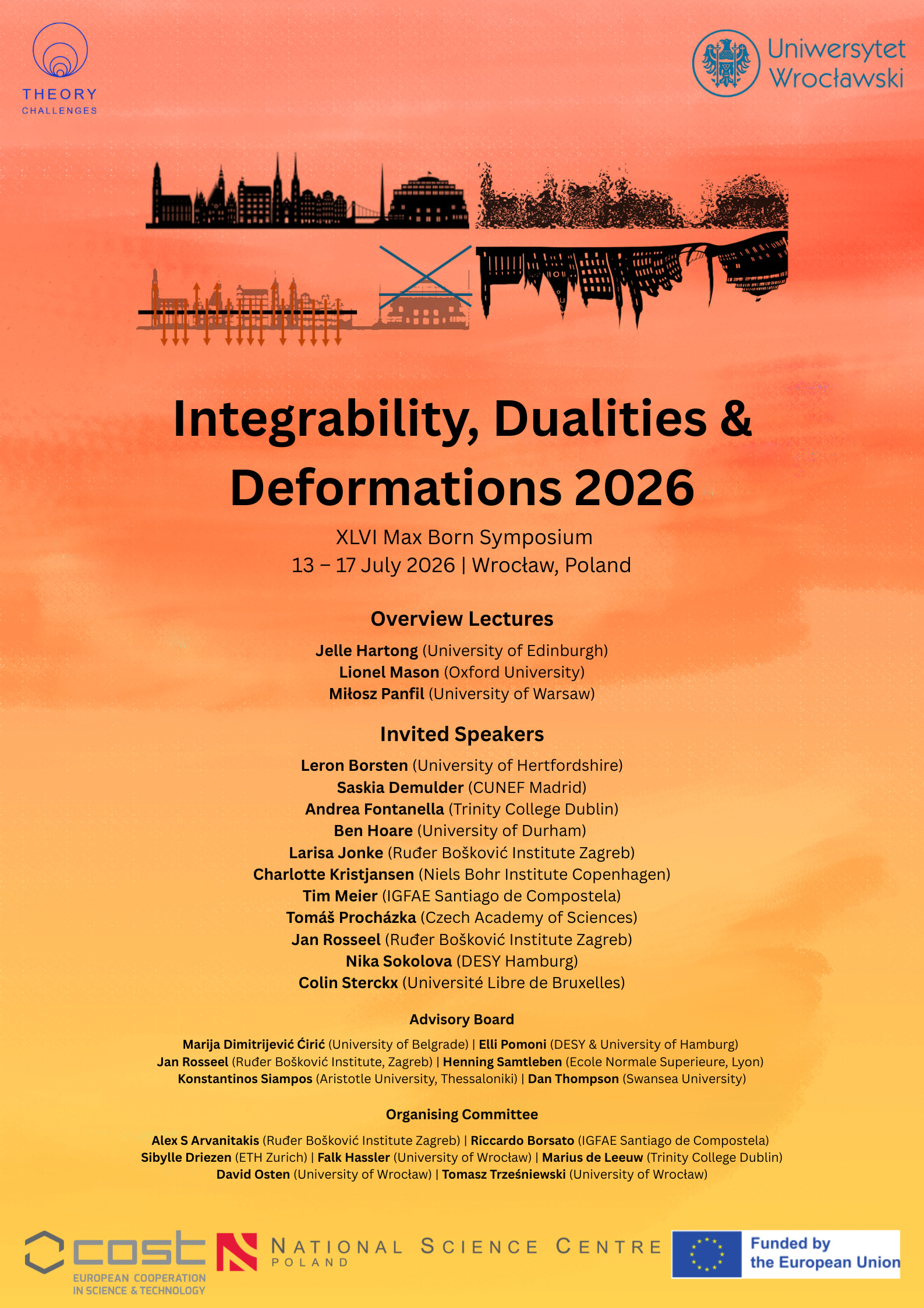 Integrability, Dualities and Deformations 2026 13 lipca zaczyna się konferencja <a href='https://indico.global/event/16474/'>Integrability, Dualities and Deformations 2026</a>.